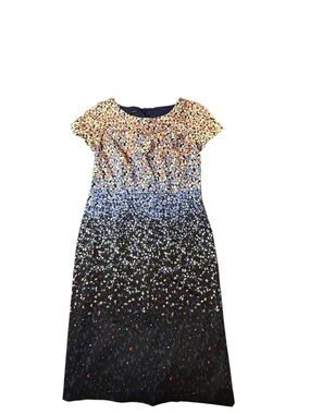 Talbots Women's Ombre Sheath Floral Short Sleeve Dress Sz 6
